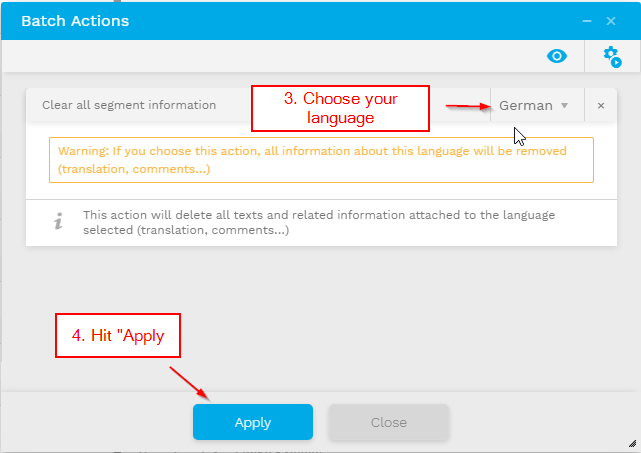 Batch actions - Clear all segment information