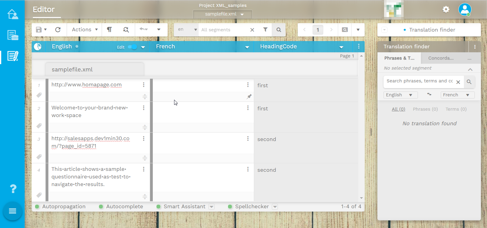XML configuration examples