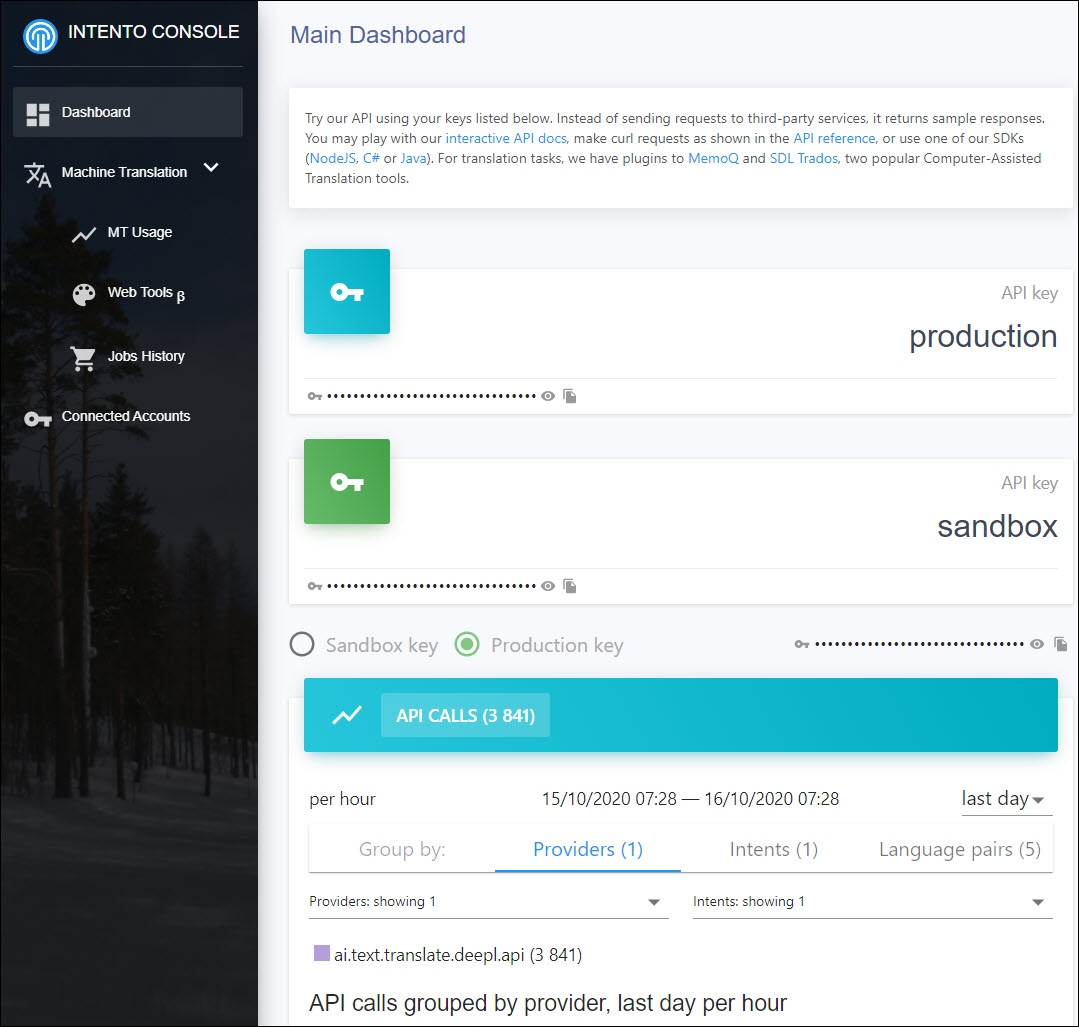 How to machine translate with Intento API