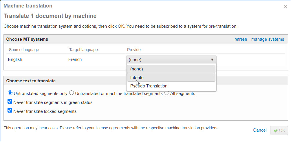 How to machine translate with Intento API