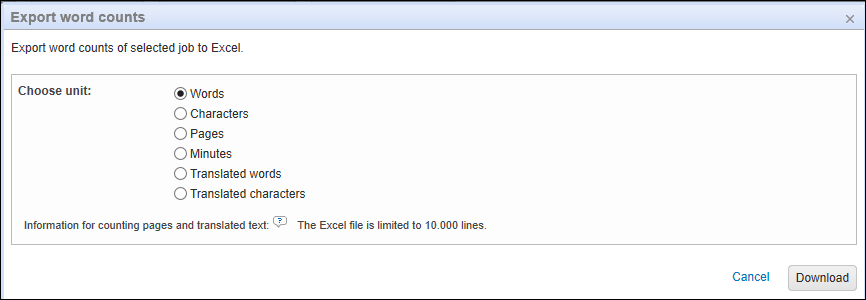 Select unit - word count export.png