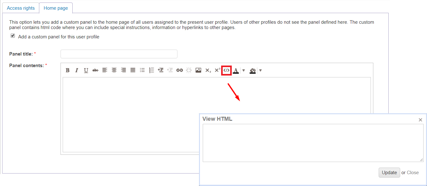 WBT-Settings-Access rights-Home page-html edit-close.png